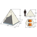 Captain Stag Classic One Pole Tent Hexagon 300UV UA-34 金字塔四人帳篷