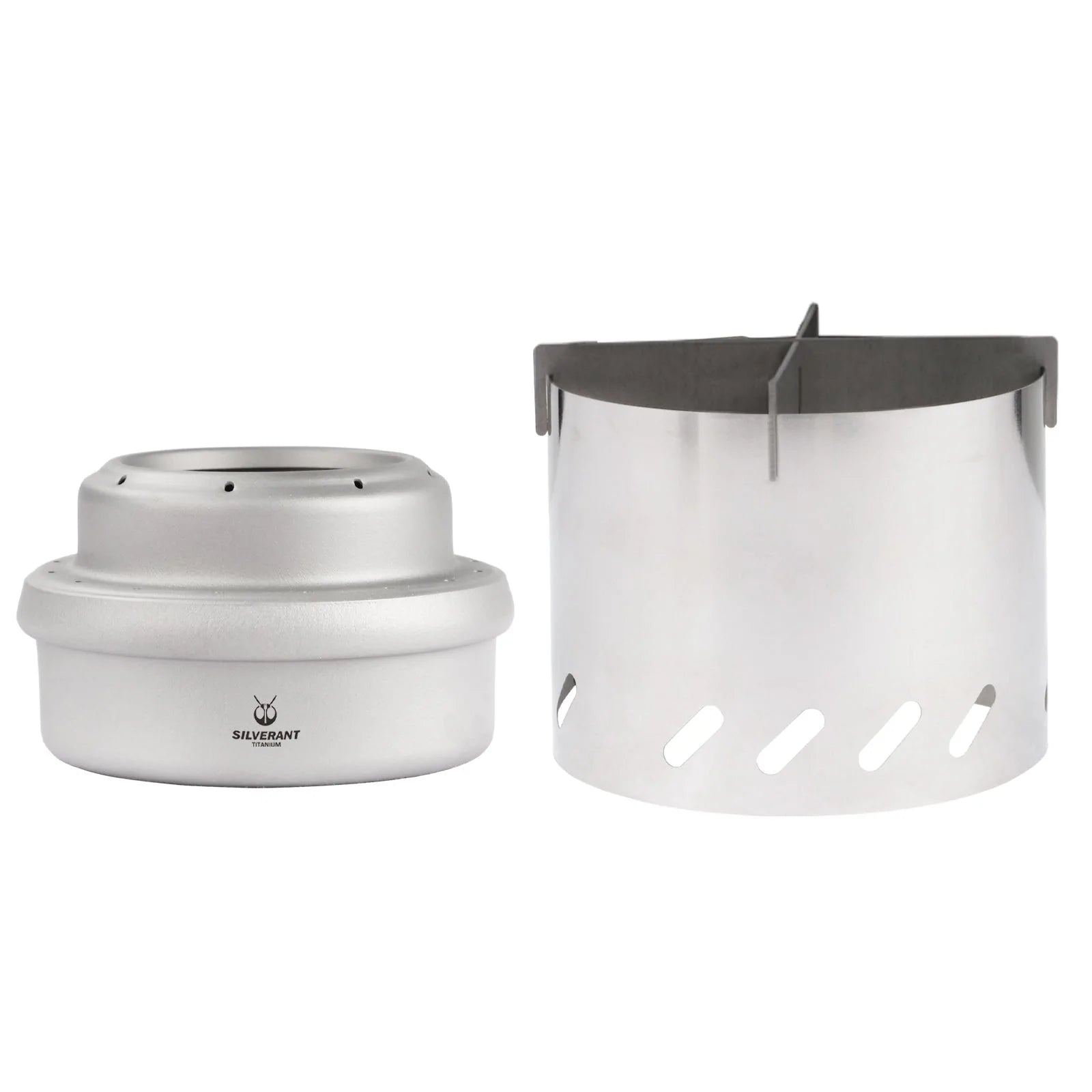 SilverAnt Ultralight Titanium MultiFuel Stove, Cross Stand & Windshie