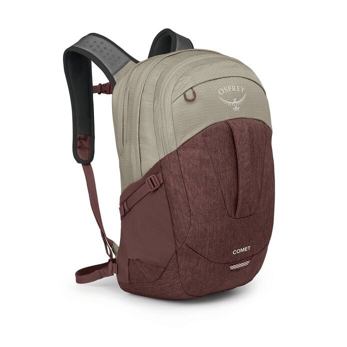 Osprey Comet 30 Backpack Sawdust Tan Raisin Red