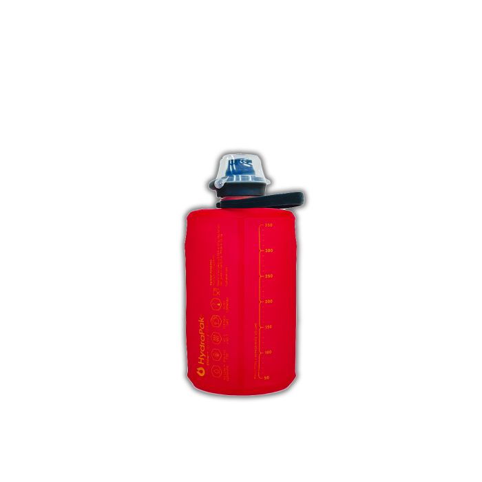 Hydrapak Stow™ Bottle 350ml  (2024 New Version) 軟式摺疊運動水樽 (2024新版) Redwood Red