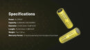 Nitecore NL2155HP 5500mAh 21700 High Performance Rechargeable Li-ion Battery 高性能 可充電鋰離子電池