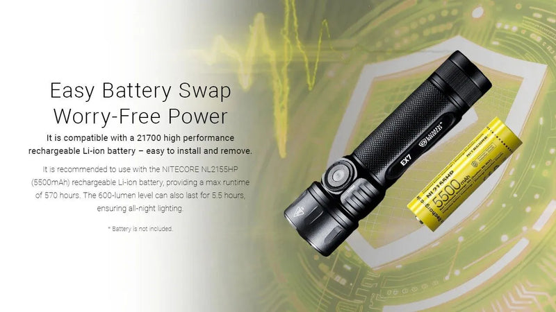 Nitecore EX7 Variable Beam Pattern High Performance Flashlight 可變光形高性能手電筒