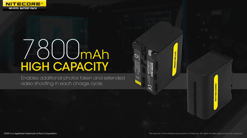 Nitecore NP-F970 7800mAh Battery Pack