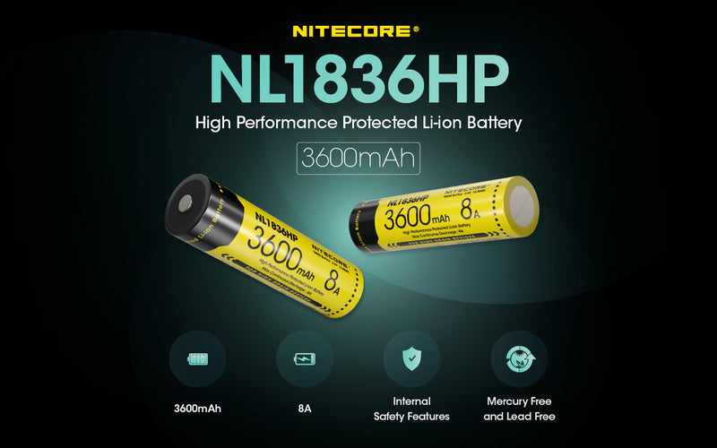 Nitecore NL1836HP 3600mAh High Performance Protected Li-ion Battery