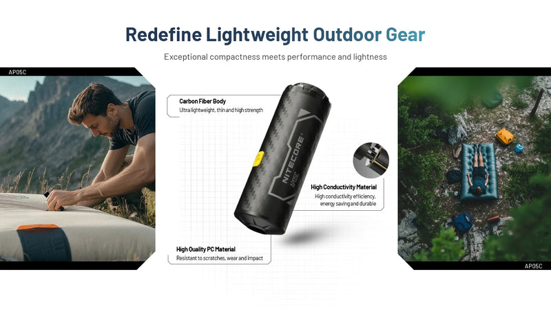 Nitecore AP05C Ultra Lightweight Carbon Fiber Air Pump 碳纖維輕量氣泵