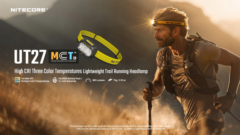 Nitecore UT27 MCT Lightweight Trail Running Headlamp 三色溫輕量越野跑頭燈