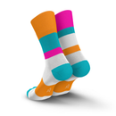 INCYLENCE Bands High-Cut Running Socks Cyan Orange
