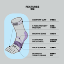 Invisible Merino 5 Toe Targeted Cushion Crew Trail Socks 越野跑羊毛五趾襪 Flame Orange
