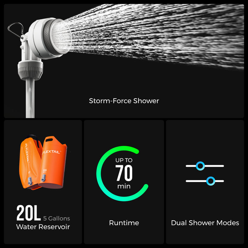 Flextail Tiny Shower Bag / Bucket 戶外充電花灑連水袋/水桶