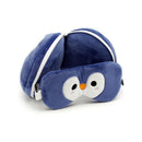relaxeazzz Travel Pillow & Eye Mask Set Penguin