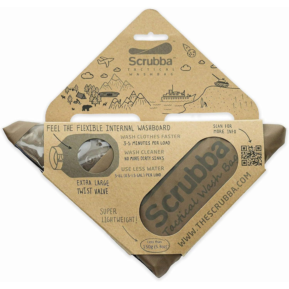 Scrubba Tactical Wash Bag Portable Travel Washing Machine