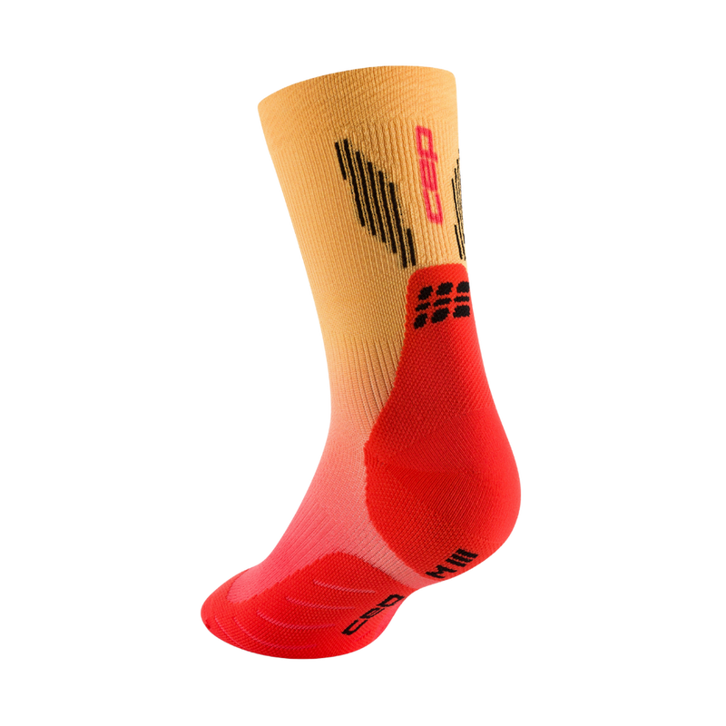 CEP Core Run Edt. Gradient Compression Socks Mid Cut 5.0 Men Red/Marigold Fade 男裝中筒跑步壓力襪