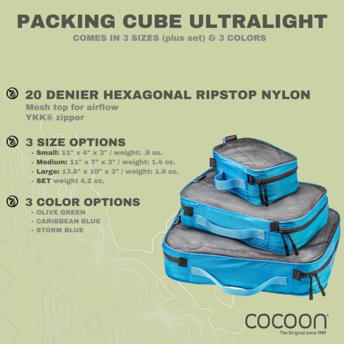 COCOON Packing Cube Ultralight - Medium 超輕量拉鍊收納網袋(中)