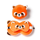 relaxeazzz Travel Pillow & Eye Mask Set Red Panda