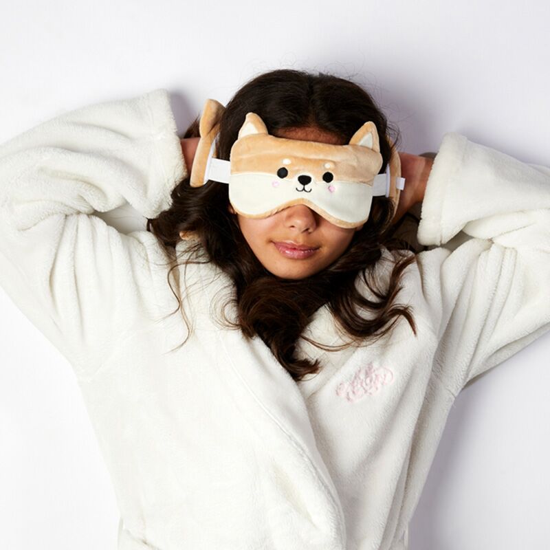 relaxeazzz Travel Pillow & Eye Mask Set Shiba Inu Dog