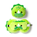 relaxeazzz Travel Pillow & Eye Mask Set Huck the Dinosaur