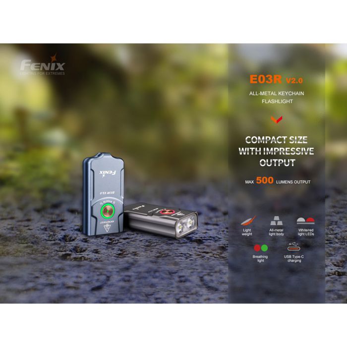 FENIX E03R V2.0 All-Metal Keychain Flashlight 全金屬充電匙扣燈