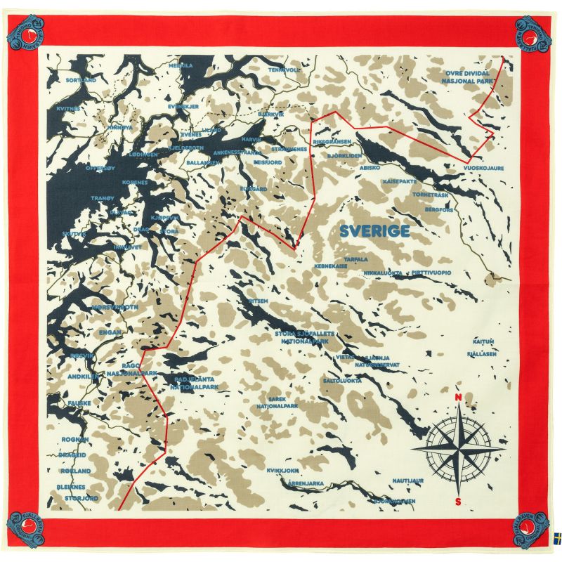 Fjallraven Swedish Classic Map Scarf 多用途圍巾 True Red