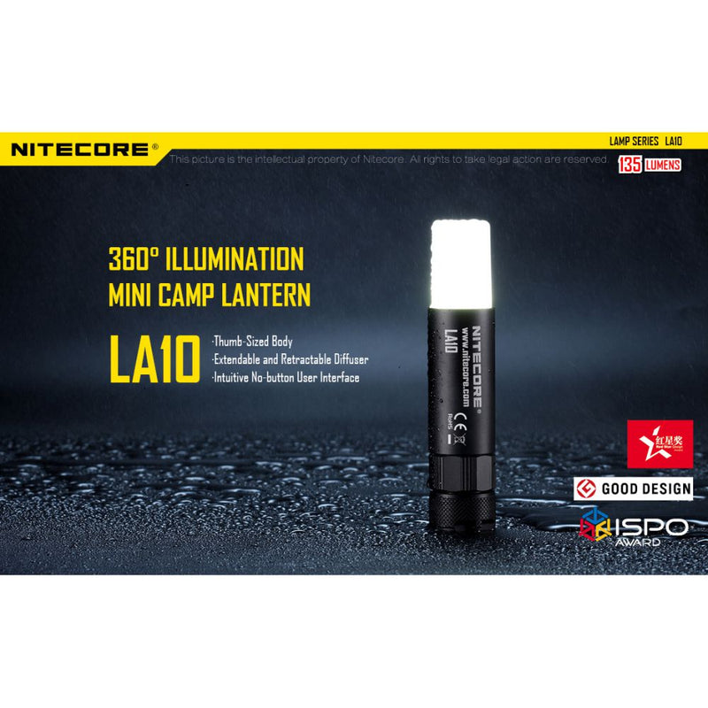 Nitecore LA10 CRI Flashlight 唇膏形伸縮營燈