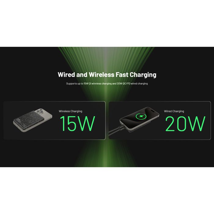 Nitecore NW5000 Carbon Fiber Magnetic Wireless Power Bank 碳纖磁吸無線充電行動電源