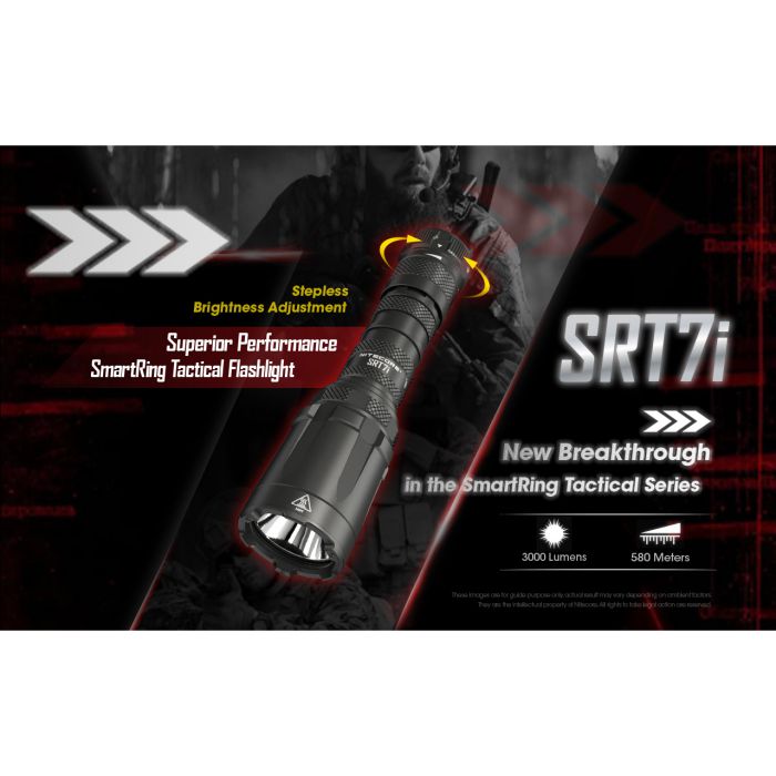 Nitecore SRT7i Superior Performance Smartring Tactical Flashlight 旋轉尾控戰術電筒