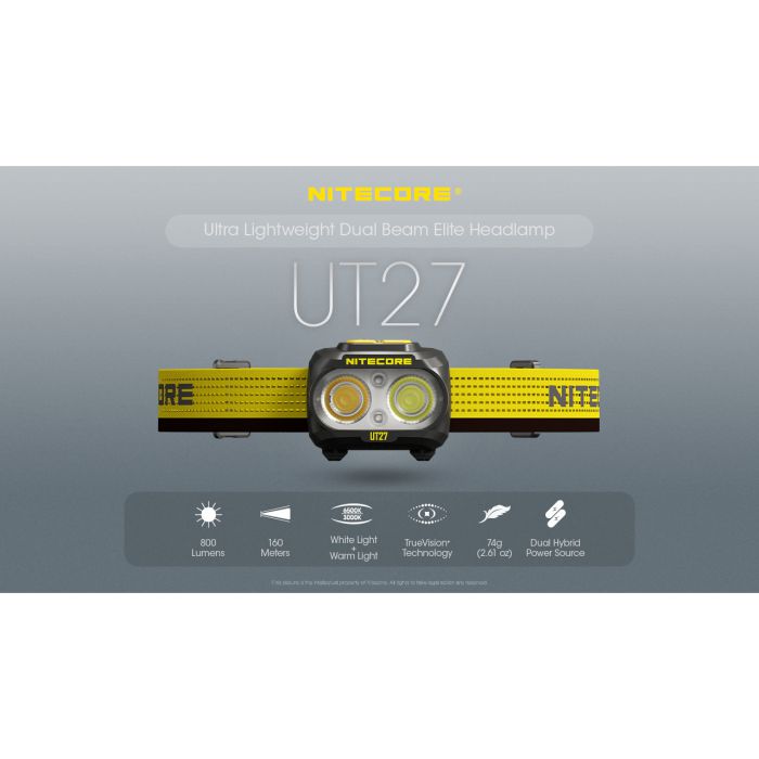 Nitecore UT27 Pro LED Elite Headlight 雙光源輕量頭燈