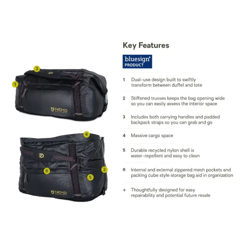 NEMO Double Haul™  55L Convertible Duffel & Tote 55L多用途旅行袋