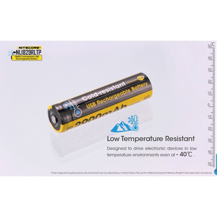Nitecore NL1829RLTP Low Temperature Mirco-USB Rechargeable Li-ion Battery