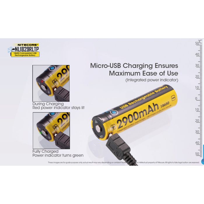 Nitecore 18650耐低溫USB充電電池 NL1829RLTP