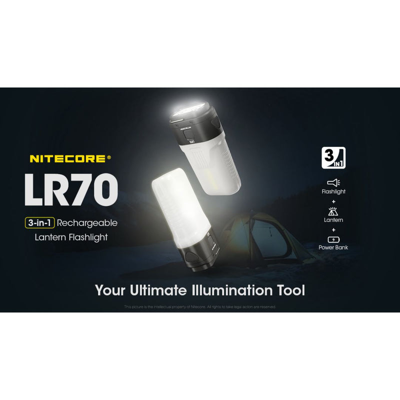 Nitecore LR70 3-in-1 Rechargeable Lantern Flashlight 三合一營燈連移動電源