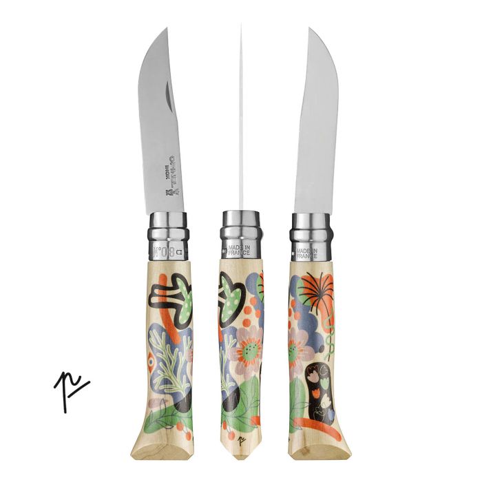 Opinel No. 8 Folding Knife Nature Edition 8號不鏽鋼尖頭摺刀(限量版)By Perrine Honoré