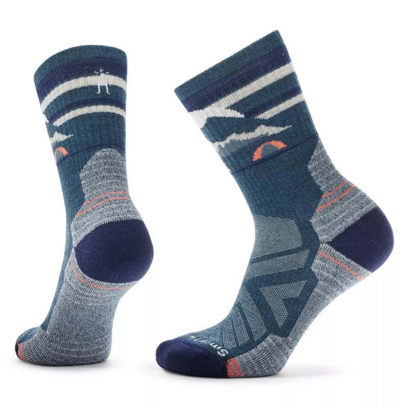 Smartwool Women's Hike Light Cushion Mountain Moon Crew Socks 女裝印花中高筒登山襪 Twilight Blue