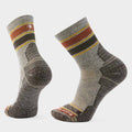 Smartwool Hike Light Cushion Striped Mid Crew Socks 男裝登山襪 Taupe Natural Marl