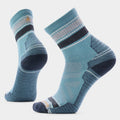 Smartwool Hike Light Cushion Striped Mid Crew Socks Dusty Teal