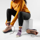 Smartwool Women's Hike Light Cushion Mountain Moon Crew Socks Purple Iris