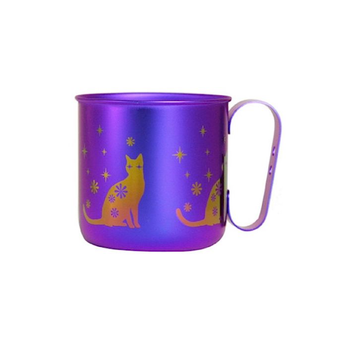 HORIE Pure Titanium Design Mug Cat 純鈦單層彩色貓貓杯 Purple