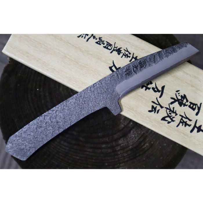 TOYOKUNI KNIFE Black Hammer Small Knife 83mm 手工鍛造超青紙鋼黑打斧刀