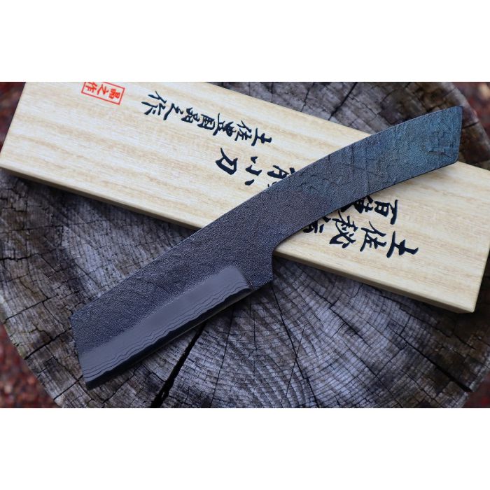 TOYOKUNI KNIFE Black Hammer Damasucus 93mm 手工鍛造大馬士革鋼黑打斧刀