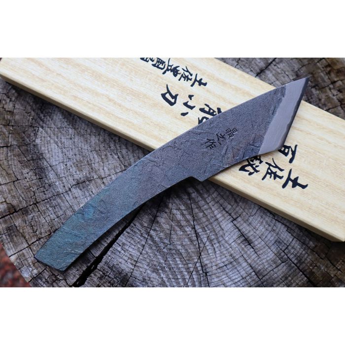 TOYOKUNI KNIFE Black Hammer Damasucus 48mm 手工鍛造大馬士革鋼黑打斧刀