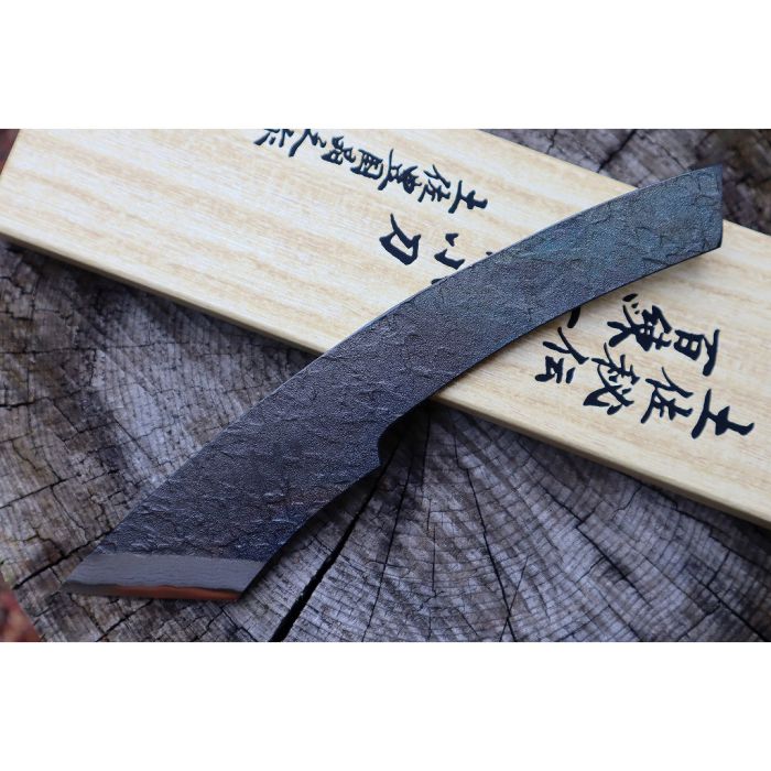 TOYOKUNI KNIFE Black Hammer Damasucus 48mm 手工鍛造大馬士革鋼黑打斧刀