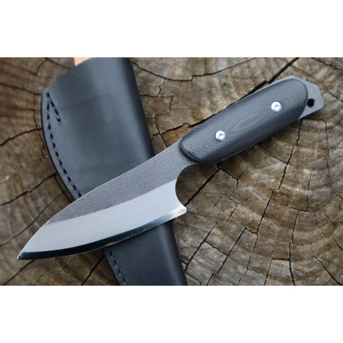 TOYOKUNI KNIFE Full Tang Black Hammer Damasucus 90mm 土佐原白鋼龍骨刀