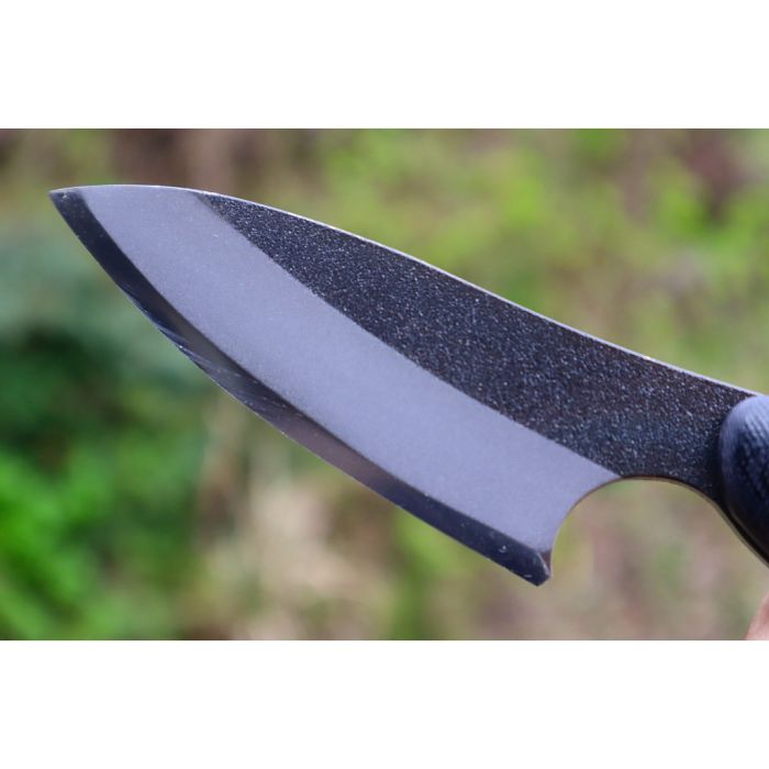 TOYOKUNI KNIFE Full Tang Black Hammer Damasucus 90mm 土佐原白鋼龍骨刀