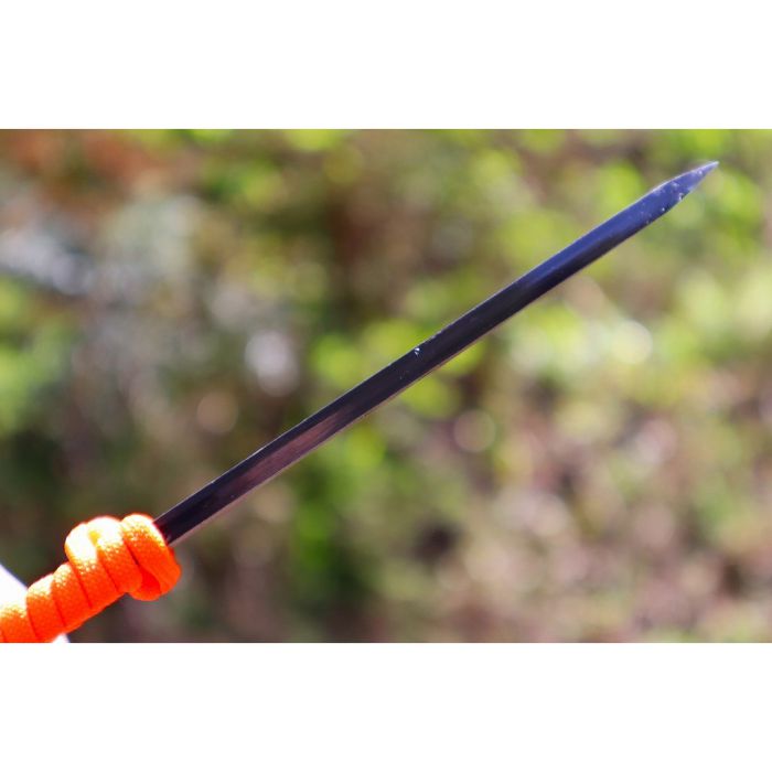 TOYOKUNI KNIFE Full Tang Black Hammer 104mm With Paracord 土佐原白鋼龍骨刀(傘繩刀柄)