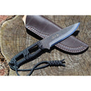 TOYOKUNI KNIFE Full Tang Black Hammer 104mm With Paracord 土佐原白鋼龍骨刀(傘繩刀柄) Black