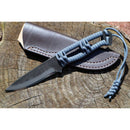 TOYOKUNI KNIFE Full Tang Black Hammer 104mm With Paracord 土佐原白鋼龍骨刀(傘繩刀柄) Grey