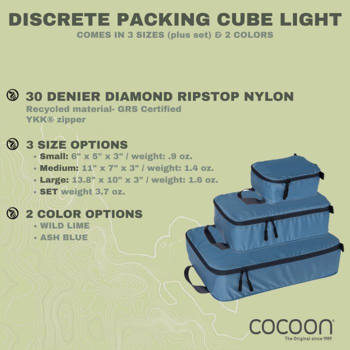 COCOON Discrete Light Packing Cubes - Small 超輕量拉鍊收納袋(小)