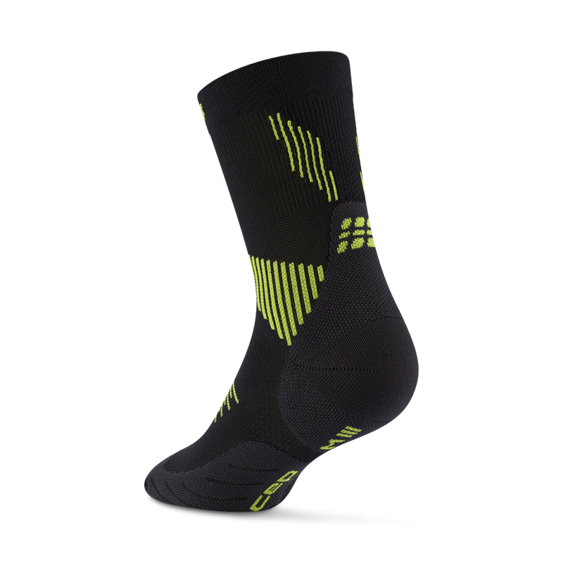CEP The Core Run Compression Socks Mid Cut 5.0 中筒跑步壓力襪 Black/Lime
