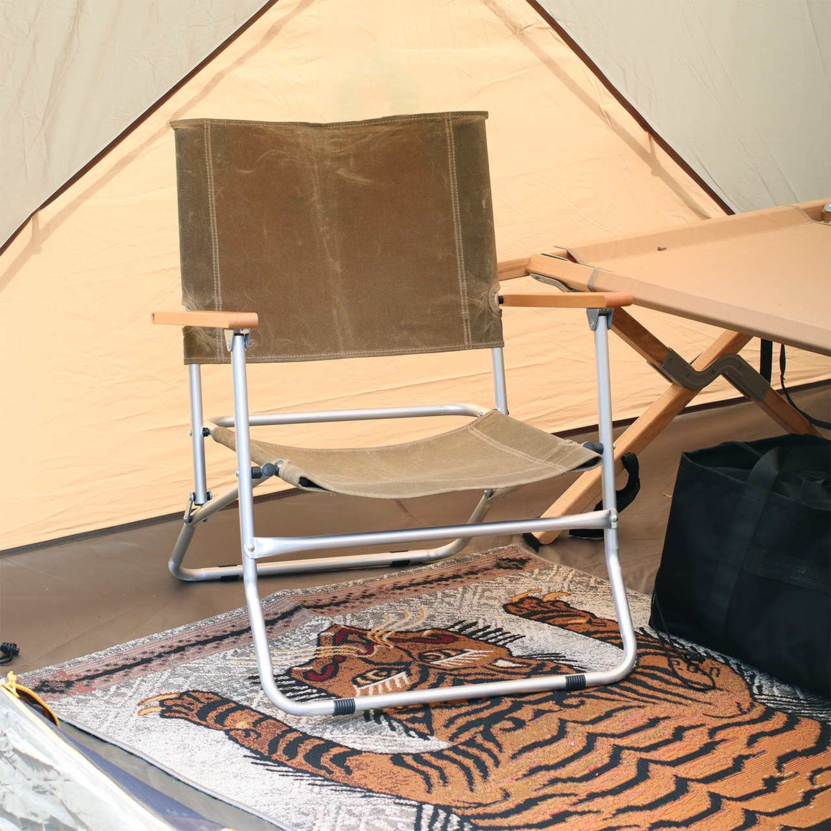 Post General Waxed Canvas Rover Chair Type Low 經典油蠟布休閒椅(低