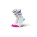 INCYLENCE Crystals Ultralight High Cut Running Socks White Pink Cyan