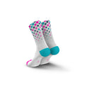 INCYLENCE Crystals Ultralight High Cut Running Socks White Pink Cyan